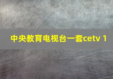 中央教育电视台一套cetv 1